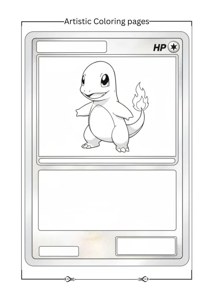 Line art of Charmander for coloring