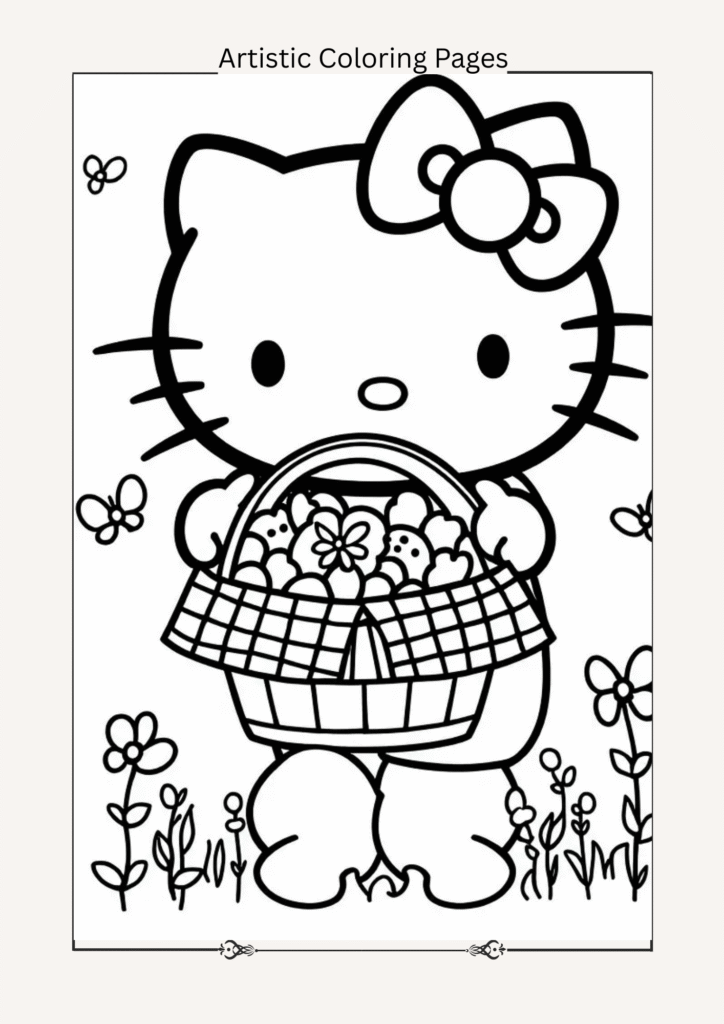 Hello Kitty in a Garden