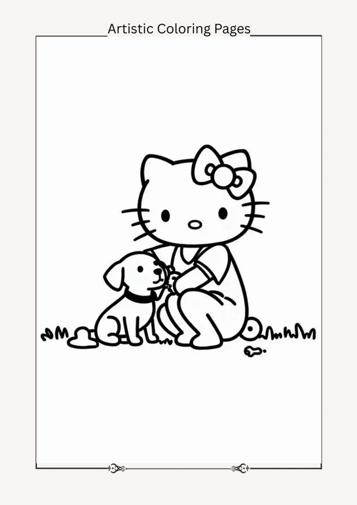 Hello Kitty with a Puppy 