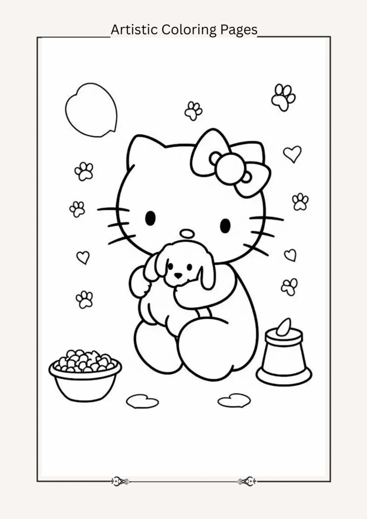 Hello Kitty with a Puppy