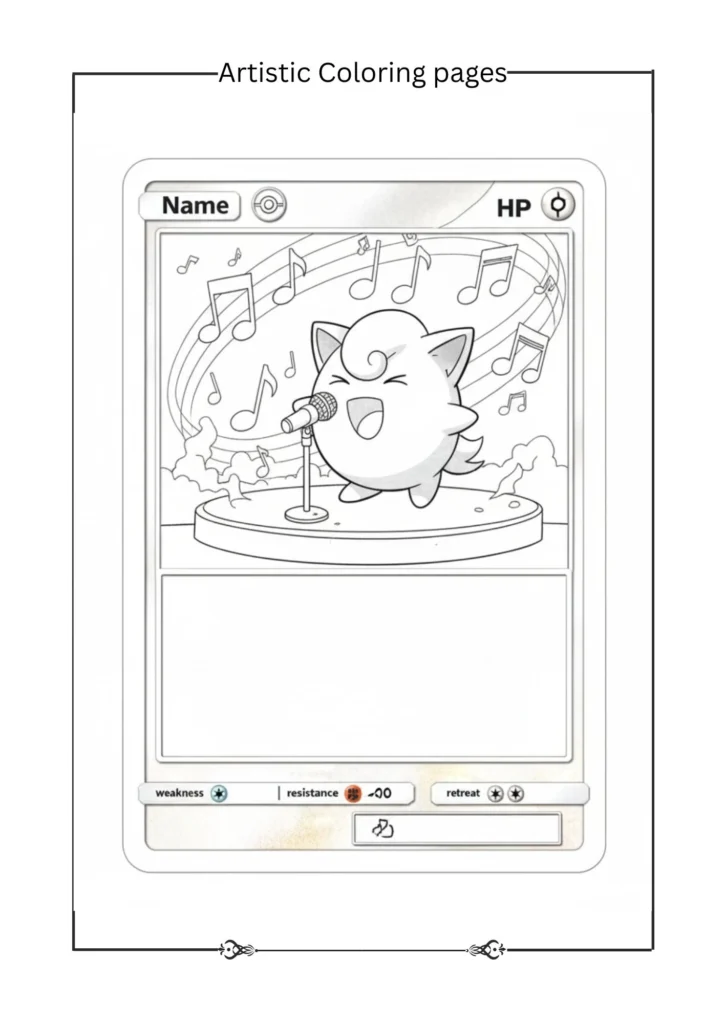 Jigglypuff singing with musical notes
