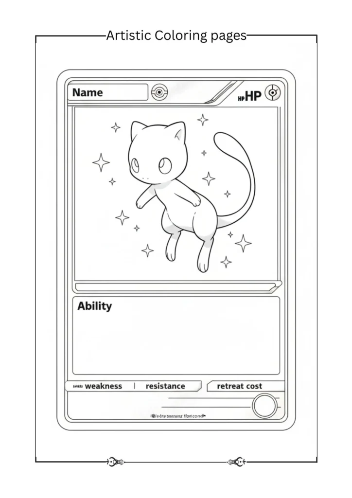 Line art of Mew for coloring